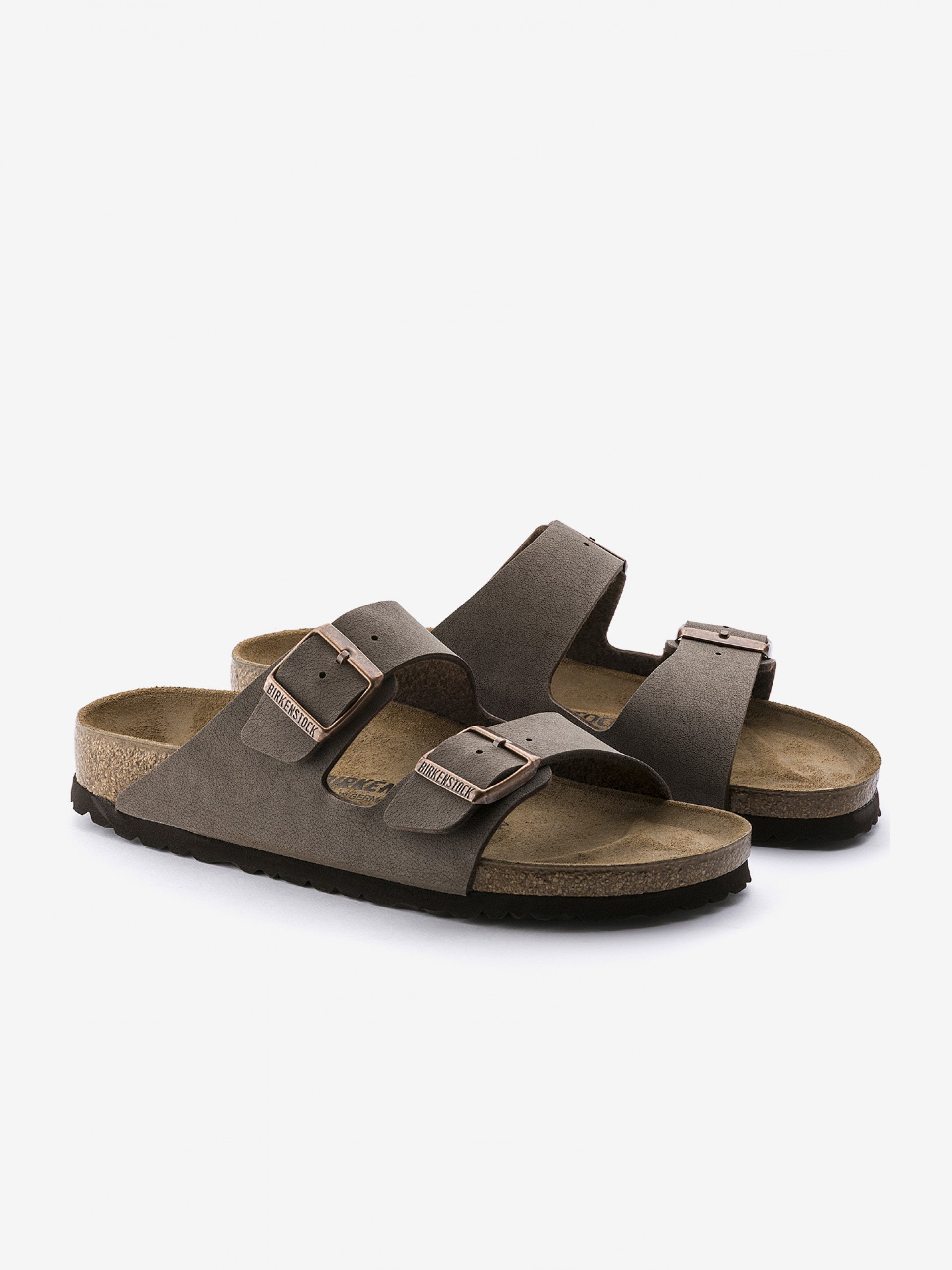 Birkenstock Arizona Birko-Flor Nubuck Brown Slides