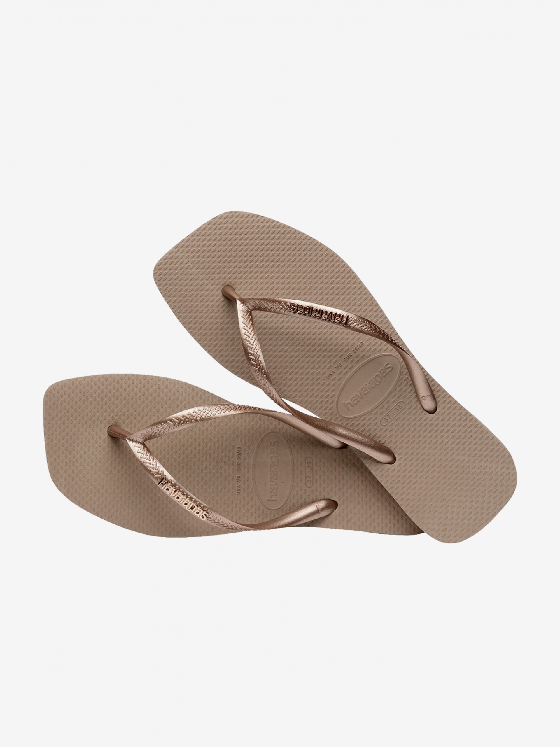 Havaianas Square Logo Metallic Flip Flops