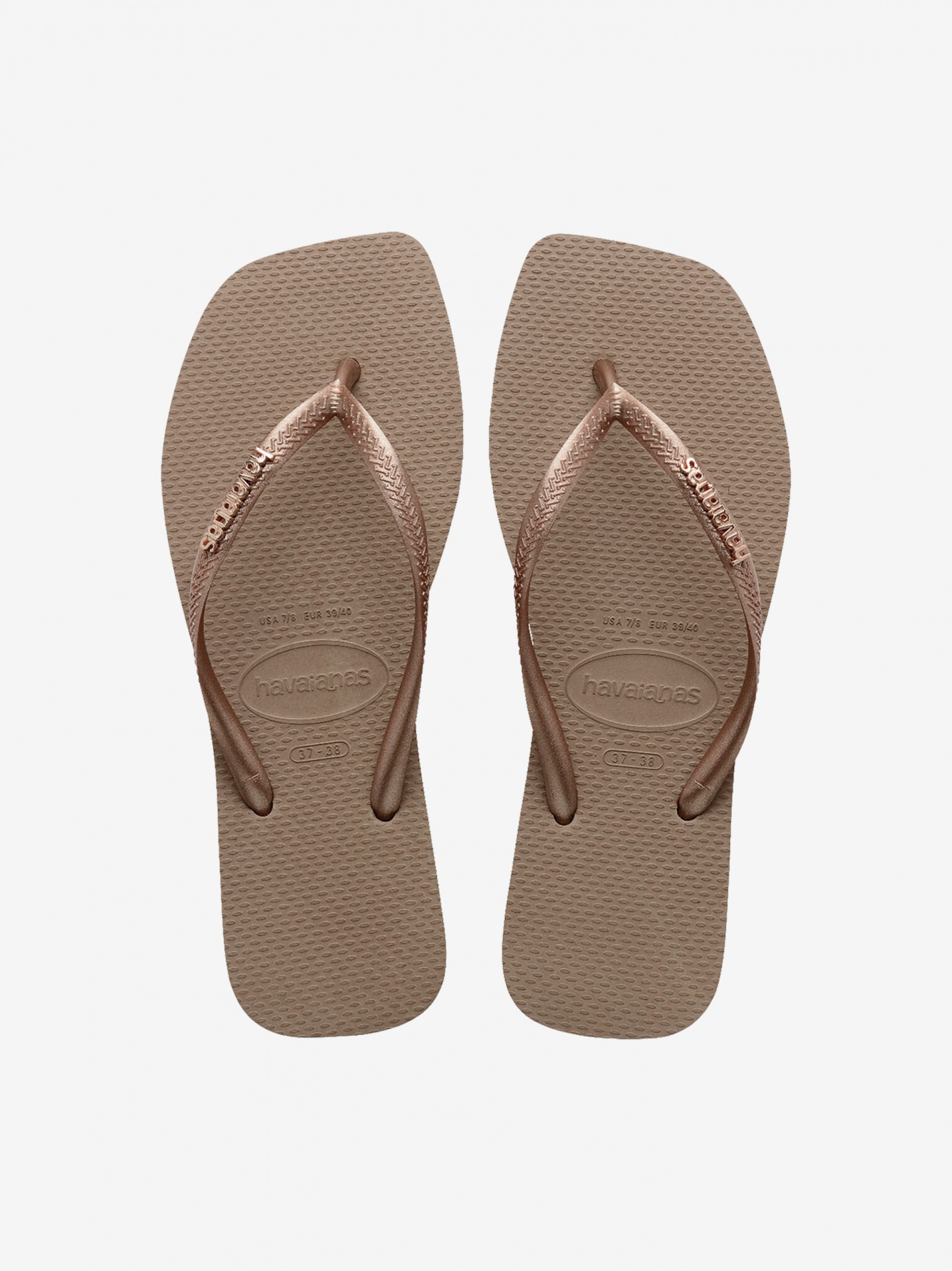 Havaianas Square Logo Metallic Flip Flops
