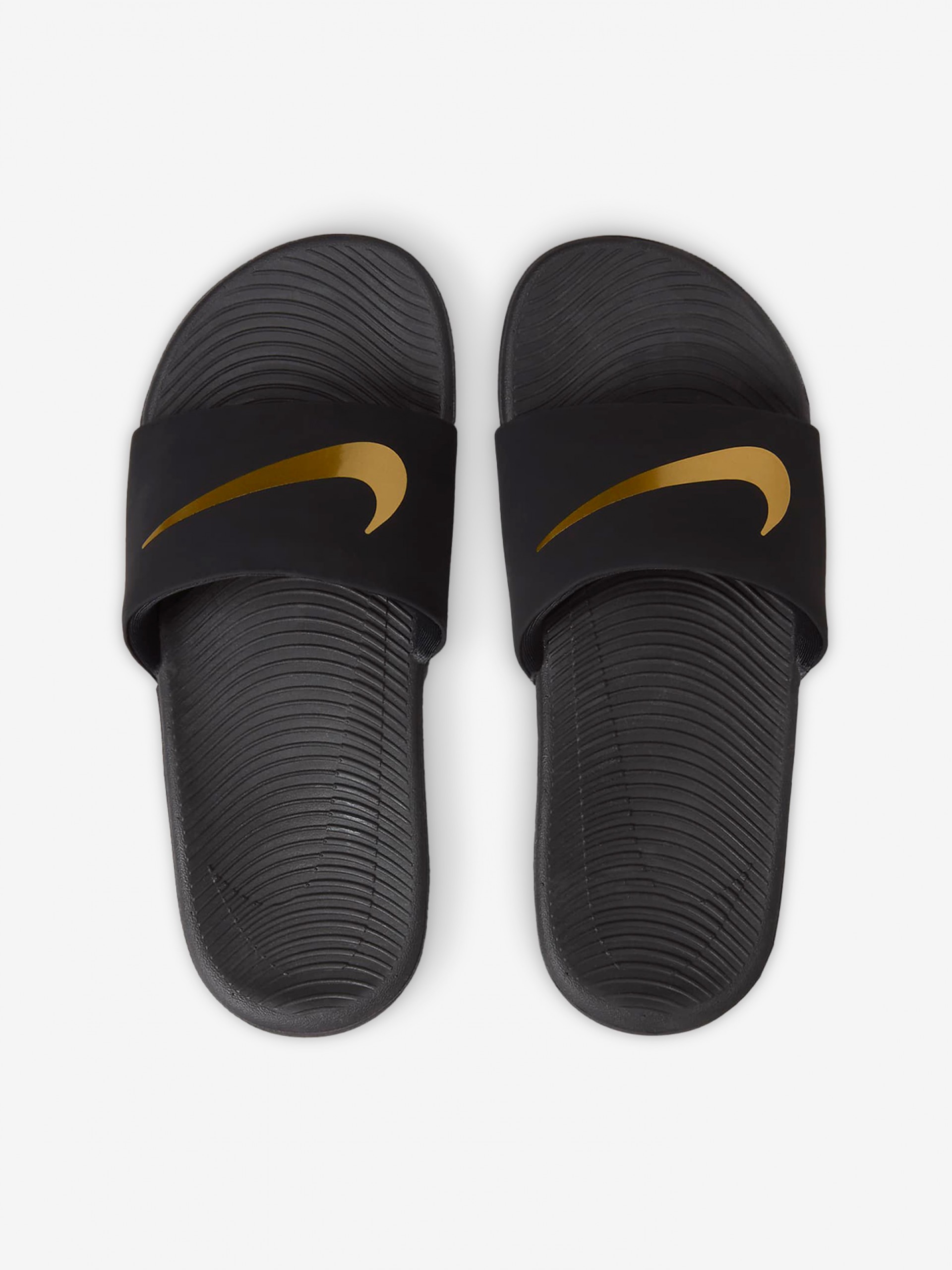 Chanclas Nike Kawa Negras y Doradas Júnior