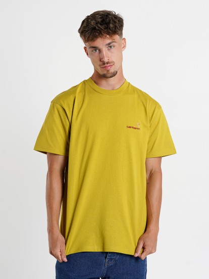 T-shirt Carhartt Wip S/S American Script Verde