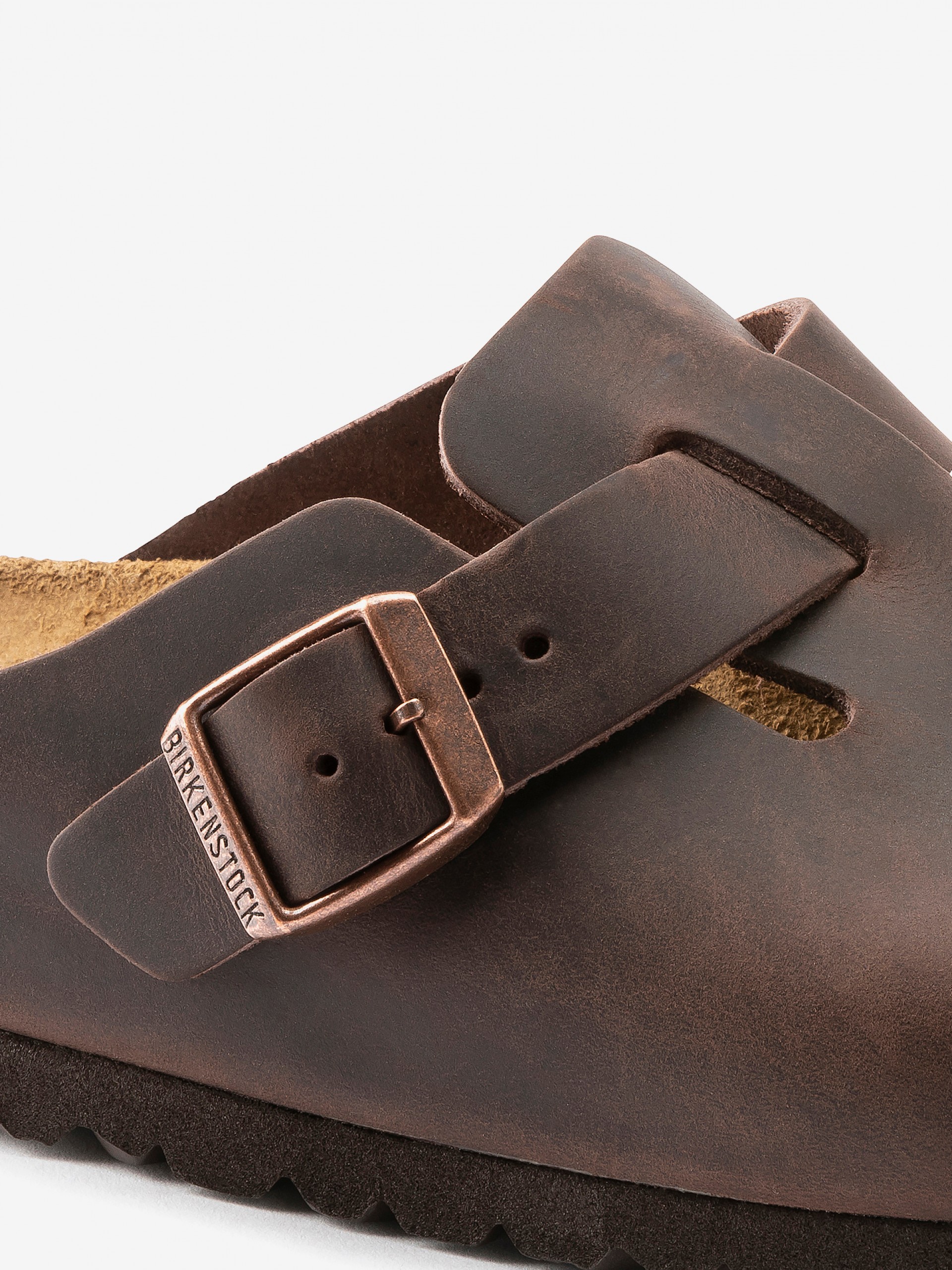 Chinelos Birkenstock Boston Oiled Leather Castanhos