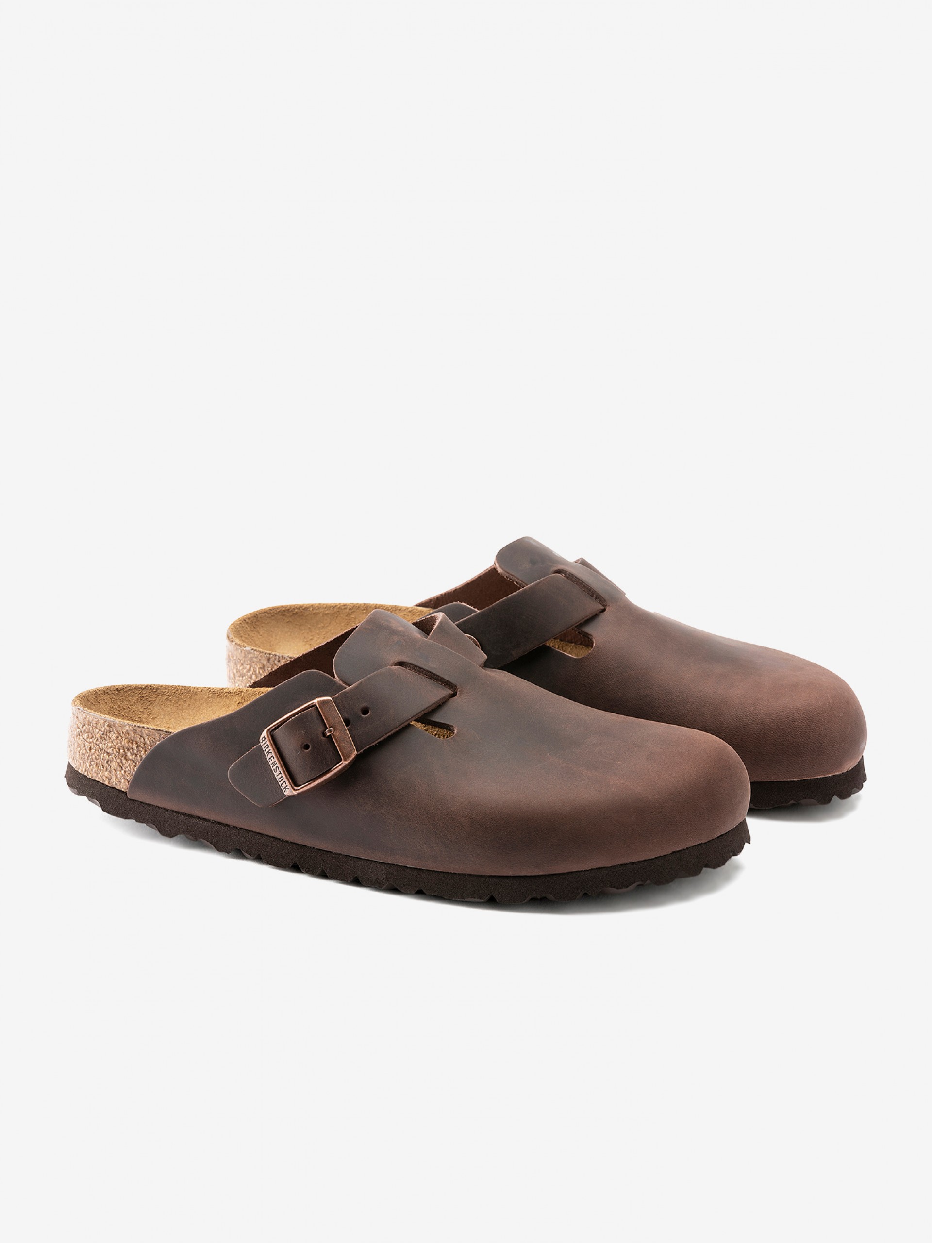 Chinelos Birkenstock Boston Oiled Leather Castanhos