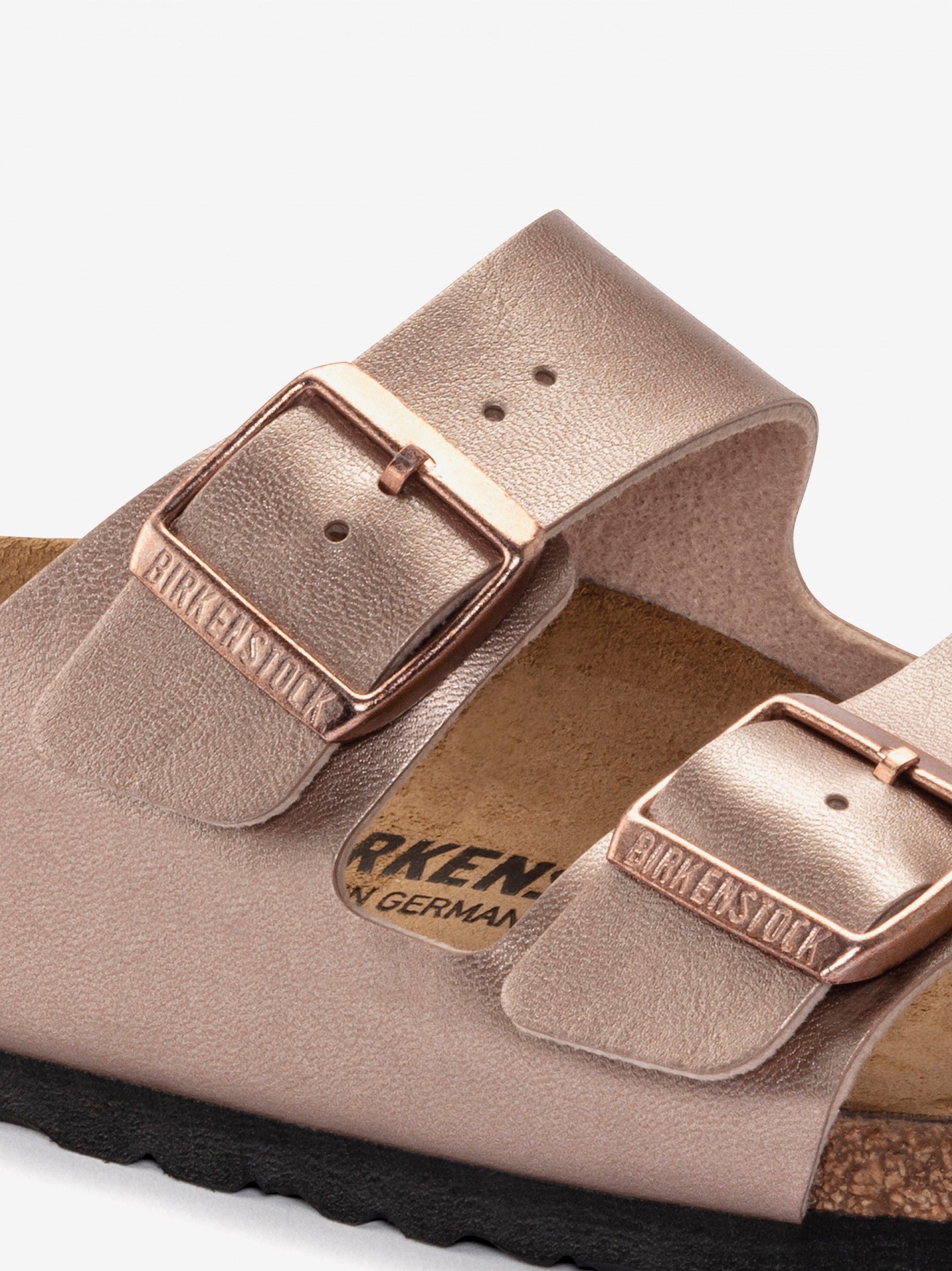 Birkenstock Arizona Birko-Flor Rose Gold Slides