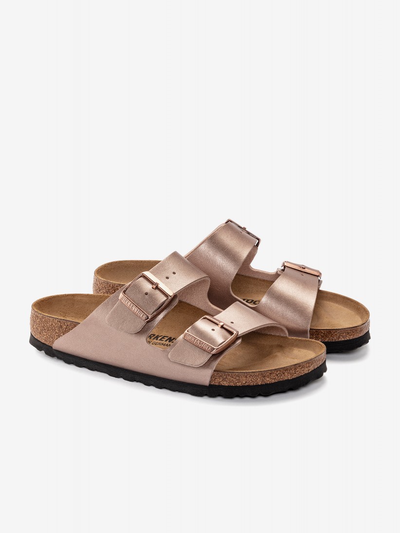Birkenstock Arizona Birko-Flor Rose Gold Slides