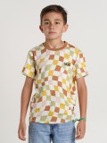 Camiseta Vans Checker Print Crew Kids