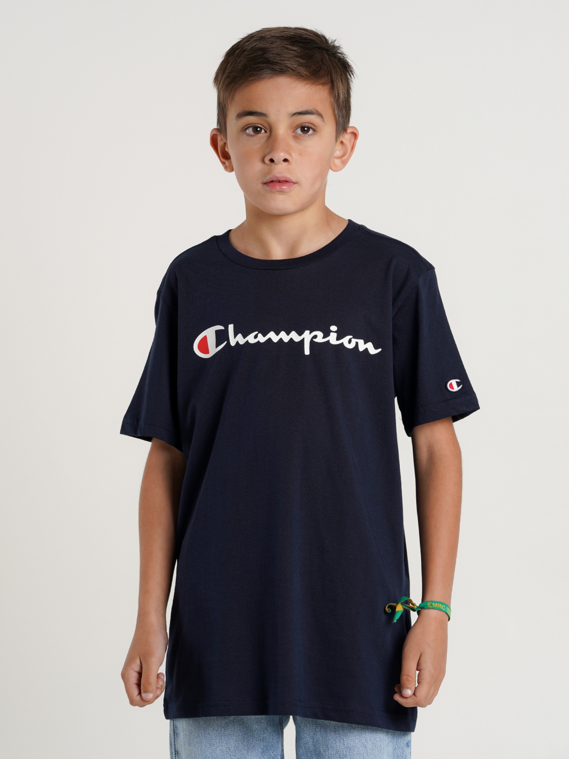 Camiseta Champion Legacy Script Logo Kids