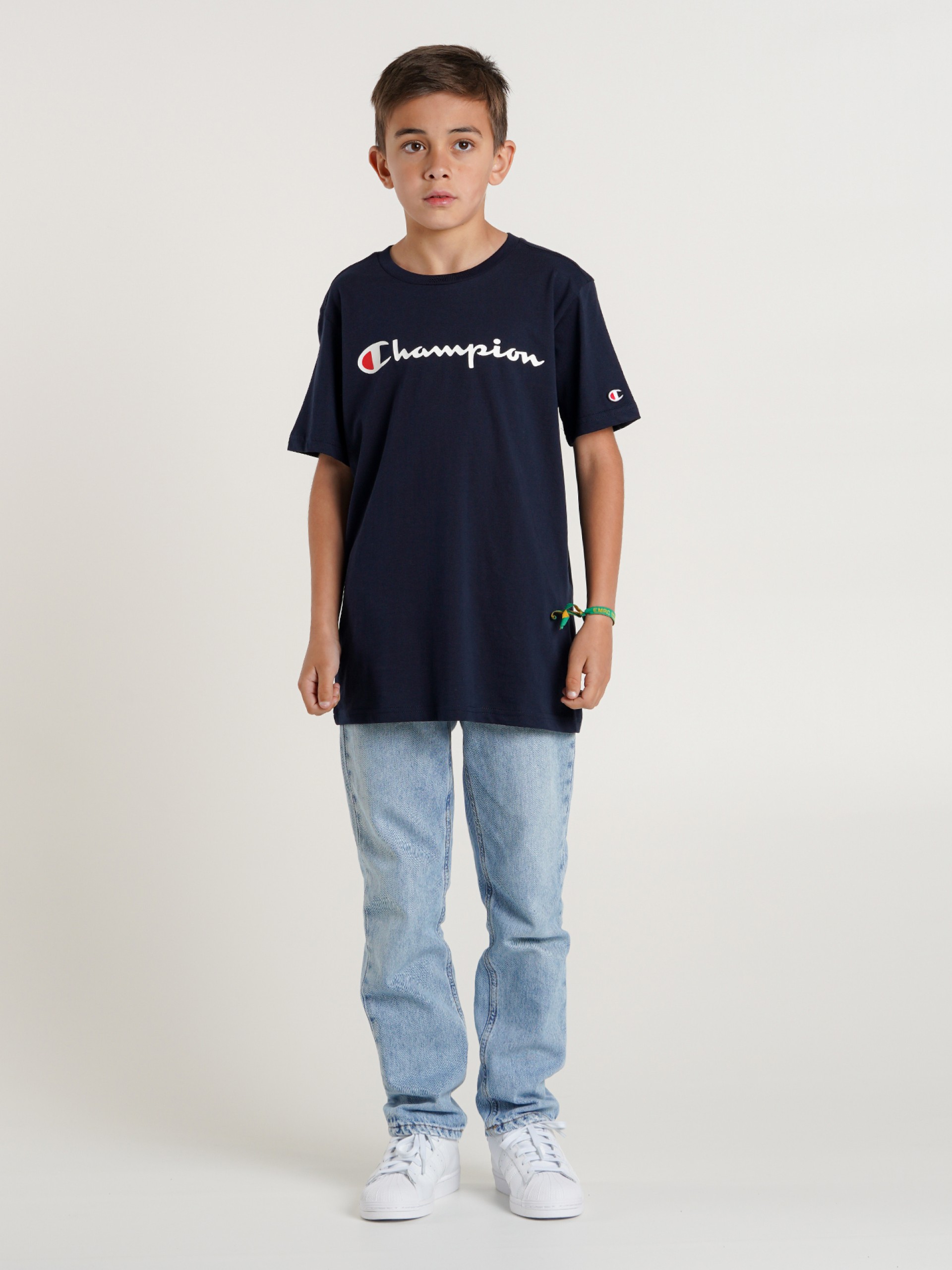 Camiseta Champion Legacy Script Logo Kids