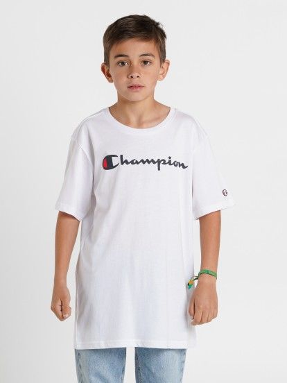 Champion Legacy Script Logo Kids T-shirt