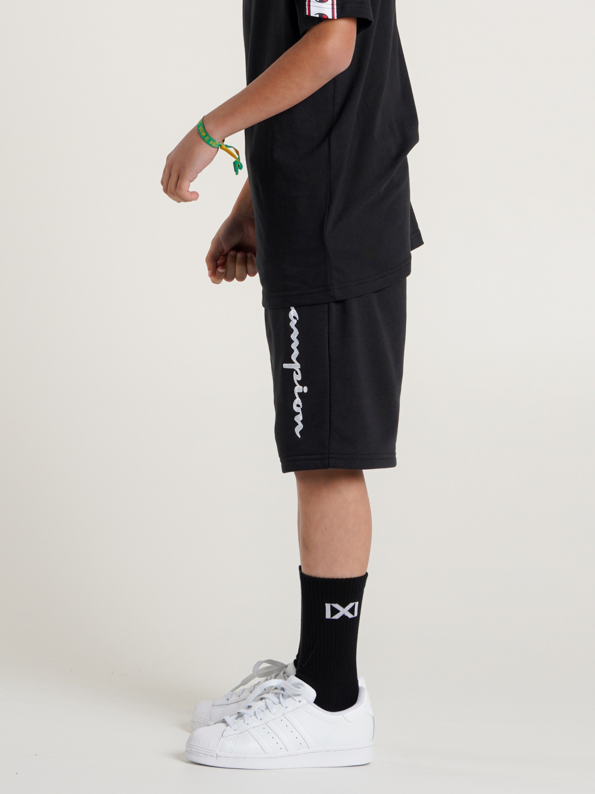 Champion Legacy Script Logo Kids Shorts
