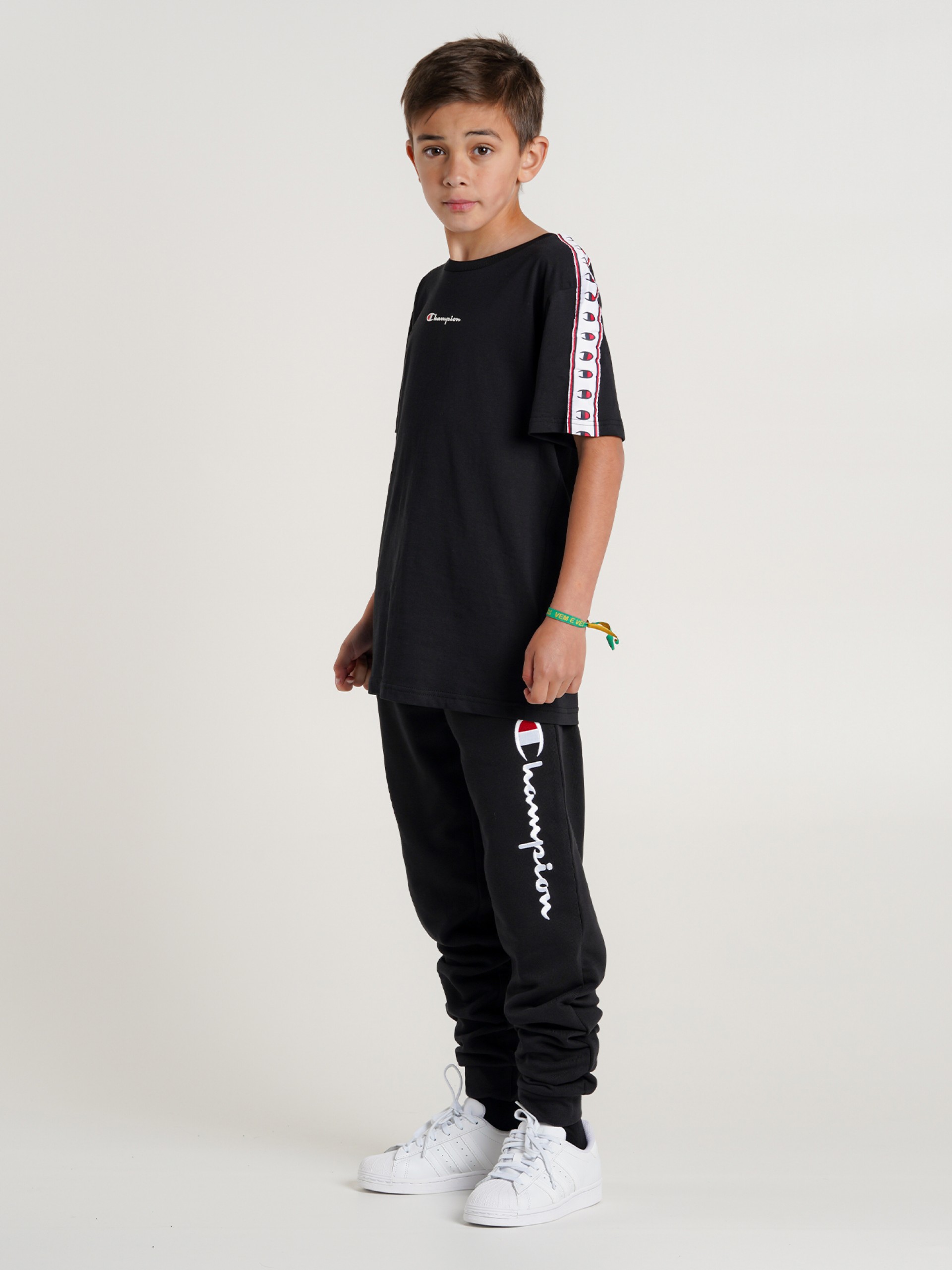 Calças Champion Legacy Embroidered Logo Terry Kids