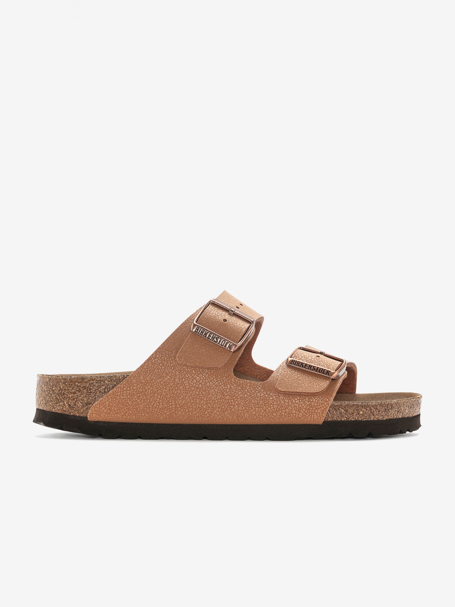 Birkenstock Arizona Birko-Flor Nubuck Camel Slides