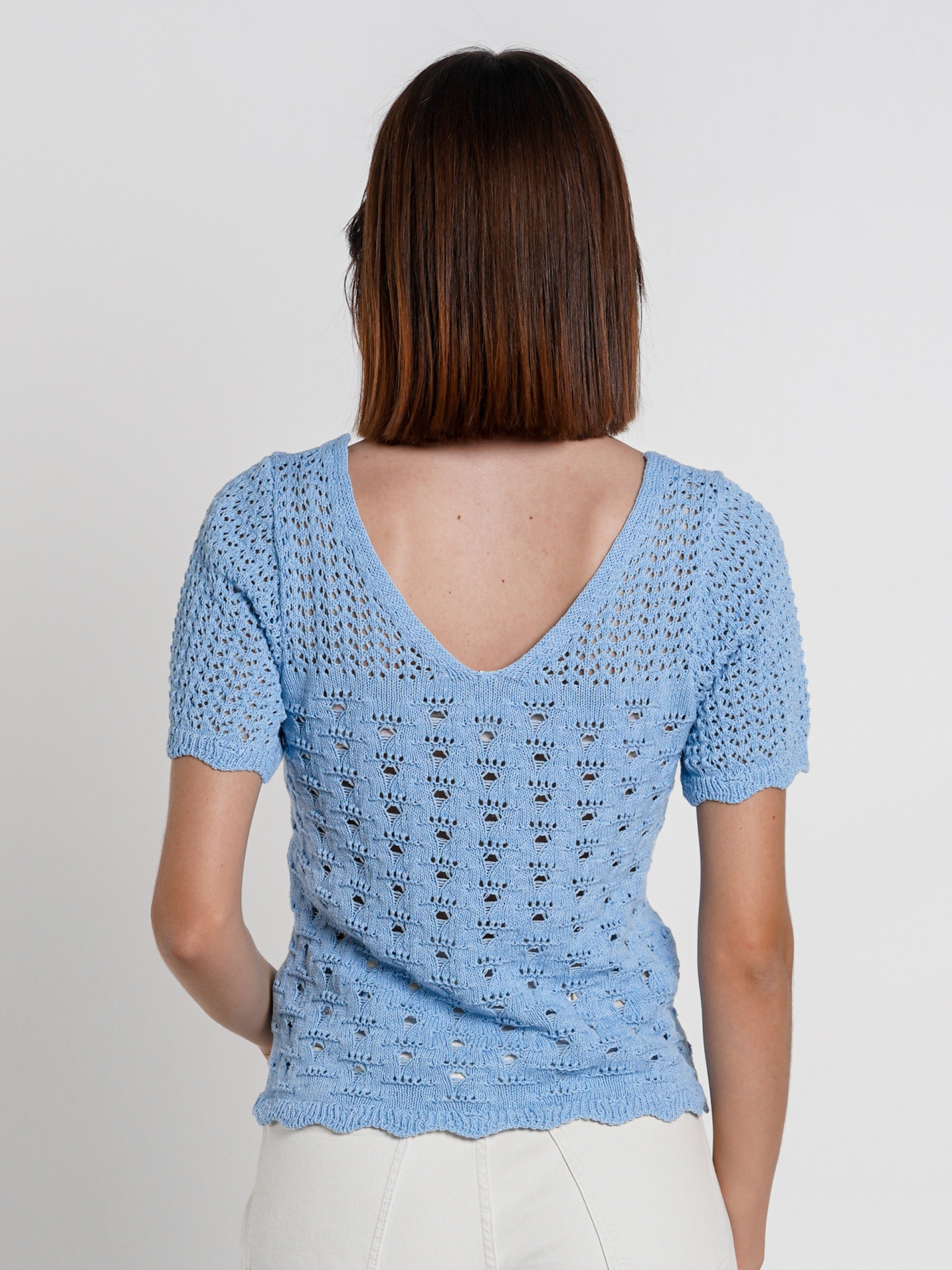 Camiseta Only Becca Life V-Neck Top Cc Knt