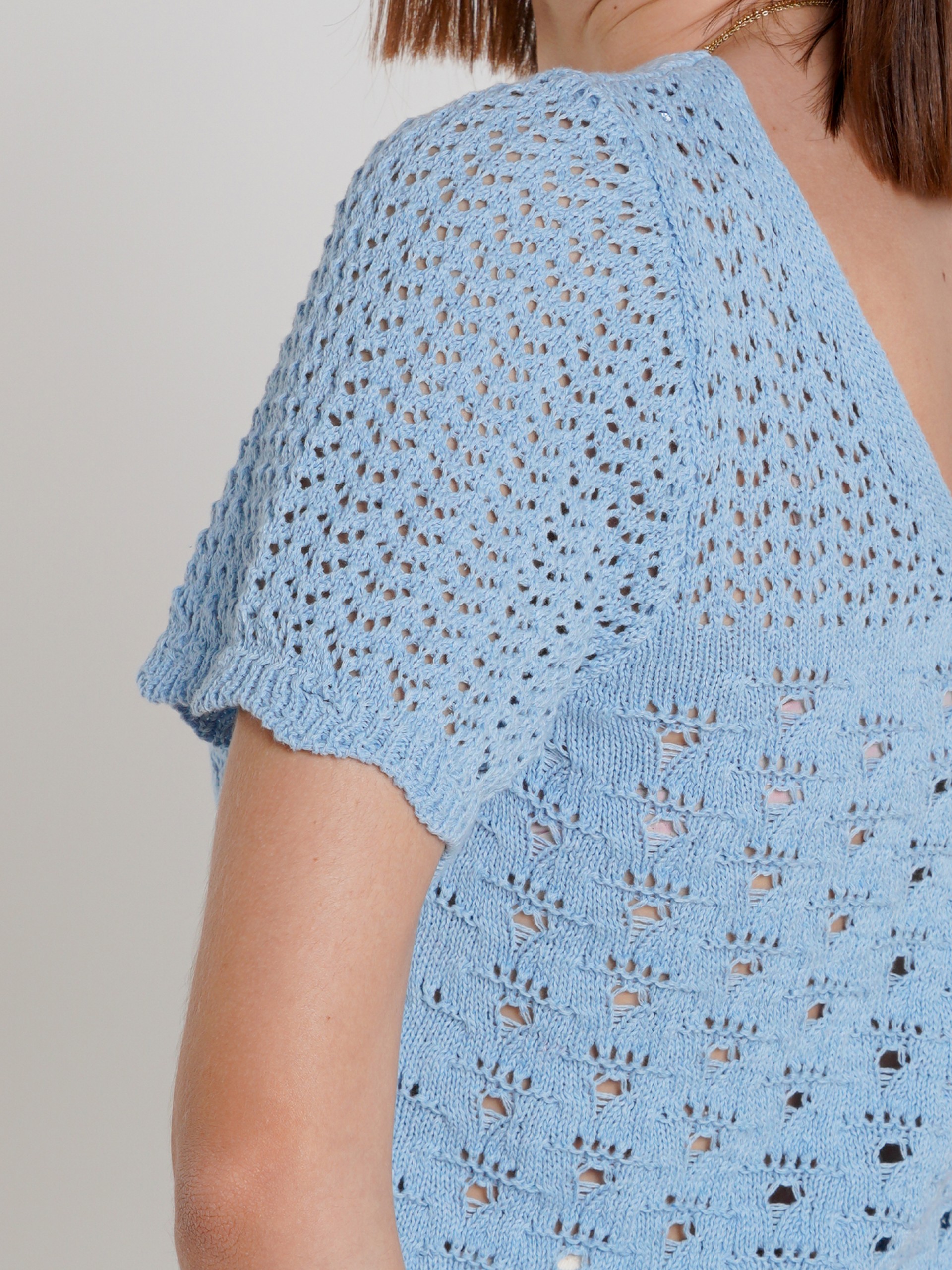 Camiseta Only Becca Life V-Neck Top Cc Knt