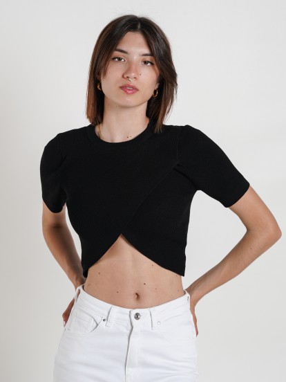 Camiseta Only Kai Ss Crop O-Neck Cc Knt