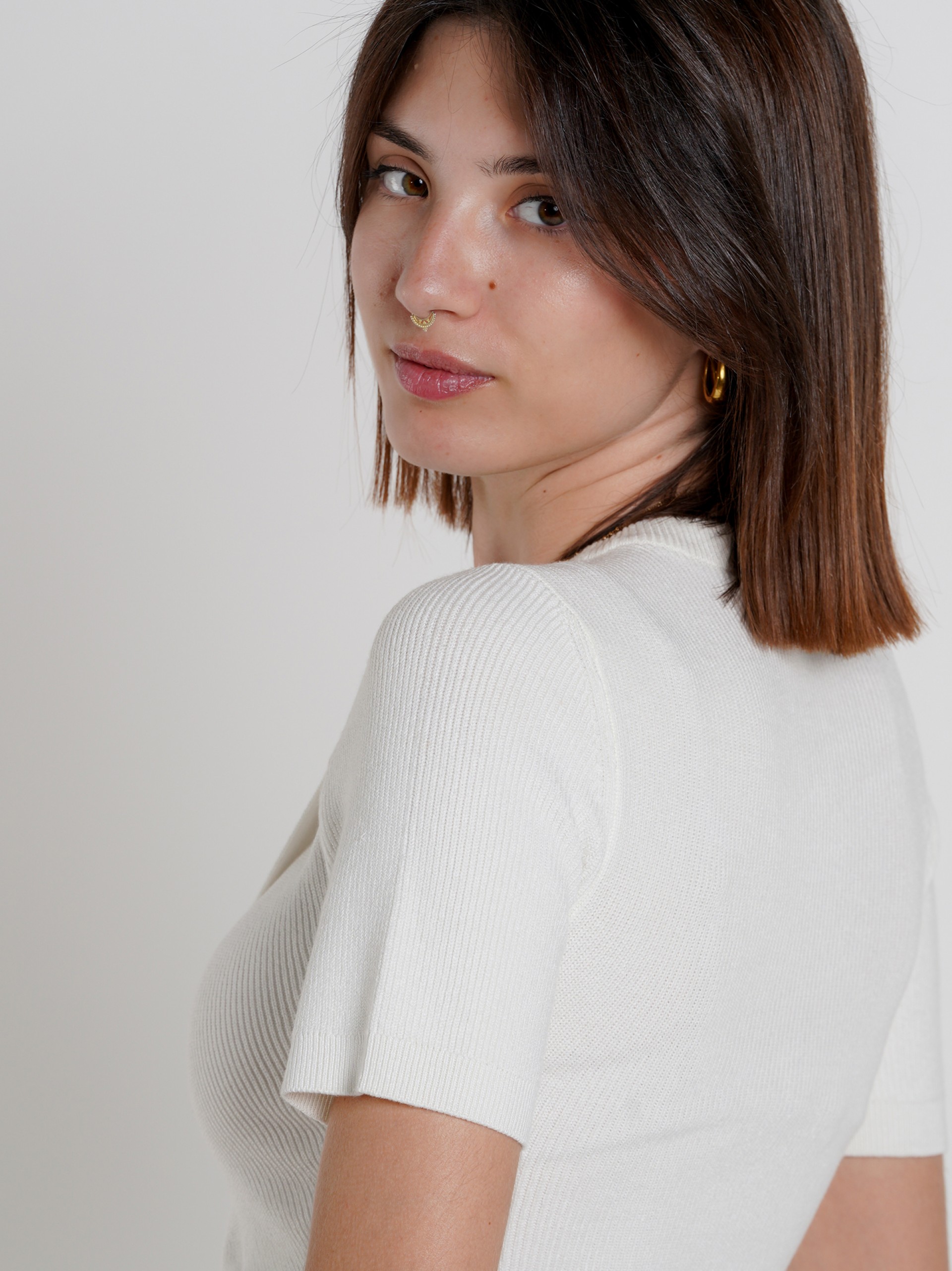 Camiseta Only Kai Ss Crop O-Neck Cc Knt