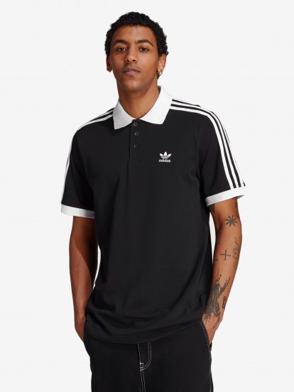 Adidas 3-Stripes Adicolor Black Polo Shirt