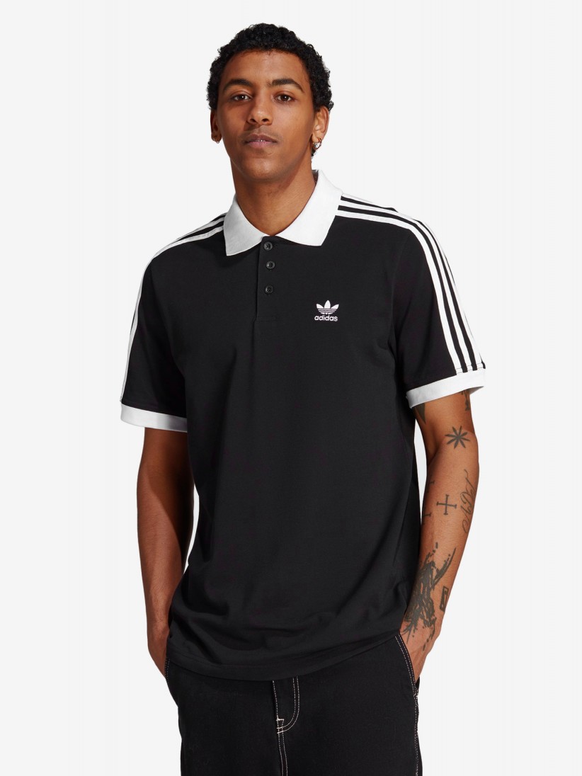 Polo Adidas 3-Stripes Adicolor Preto