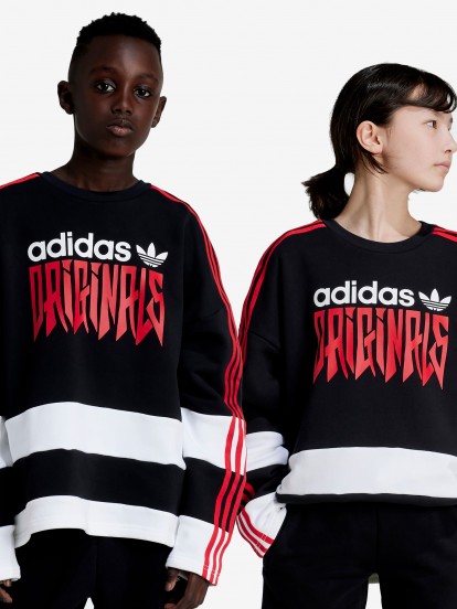 Sudadera Adidas Originals Graphic Jersey J Negra y Roja