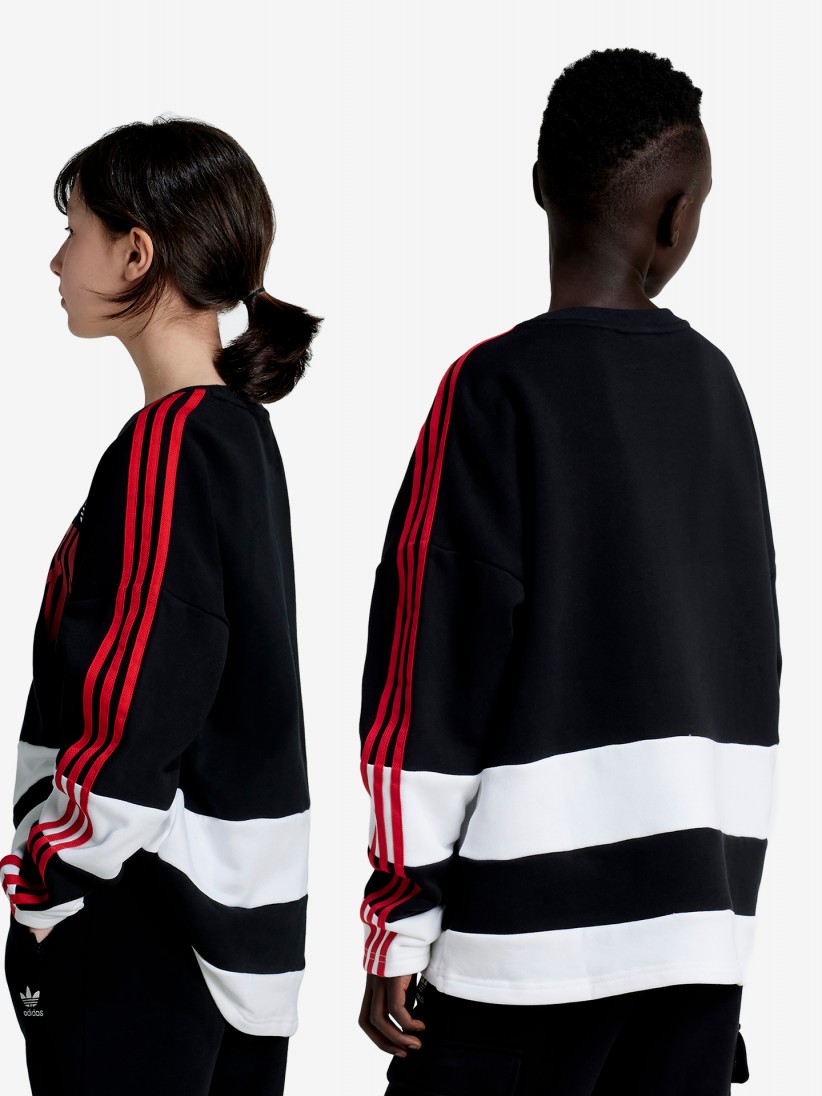 Sudadera Adidas Originals Graphic Jersey J Negra y Roja