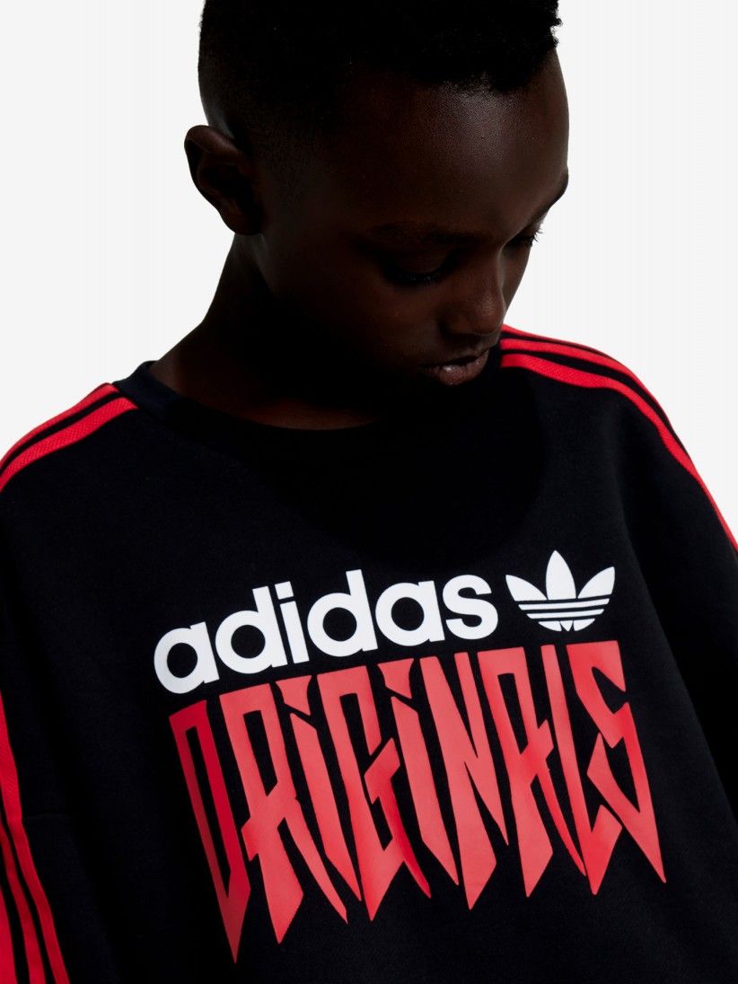 Sudadera Adidas Originals Graphic Jersey J Negra y Roja