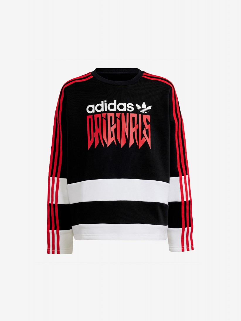 Sudadera Adidas Originals Graphic Jersey J Negra y Roja