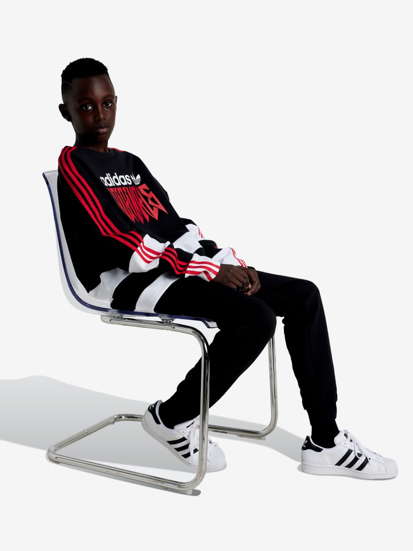 Sudadera Adidas Originals Graphic Jersey J Negra y Roja