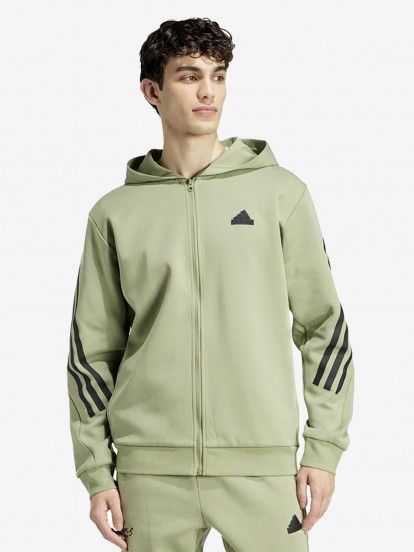 Adidas 3-Stripes Green Hooded Jacket