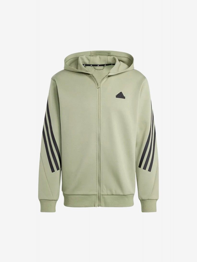 Chaqueta con Capucha Adidas 3-Stripes Verde