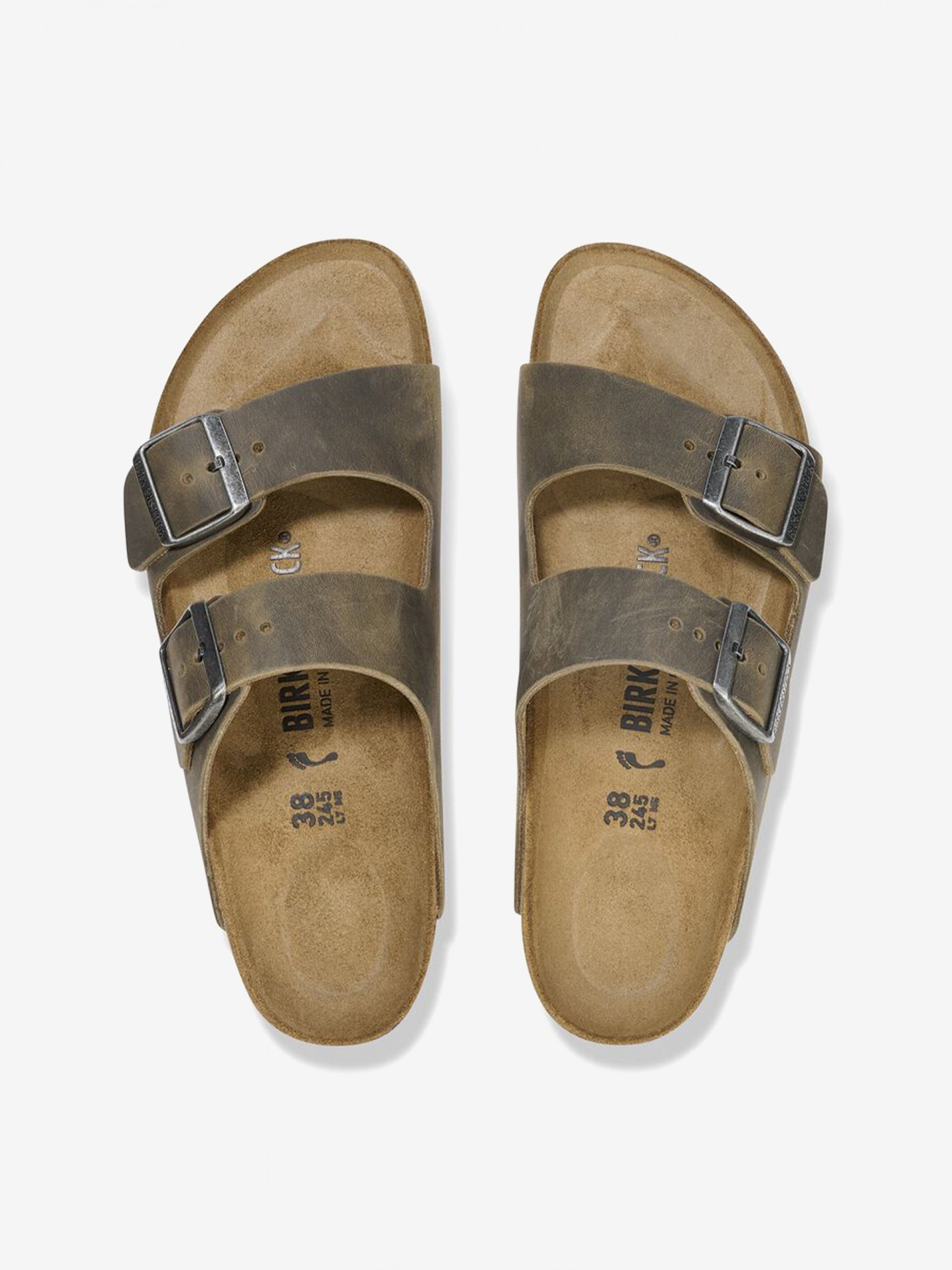 Chinelos Birkenstock Arizona Oiled Leather Caqui