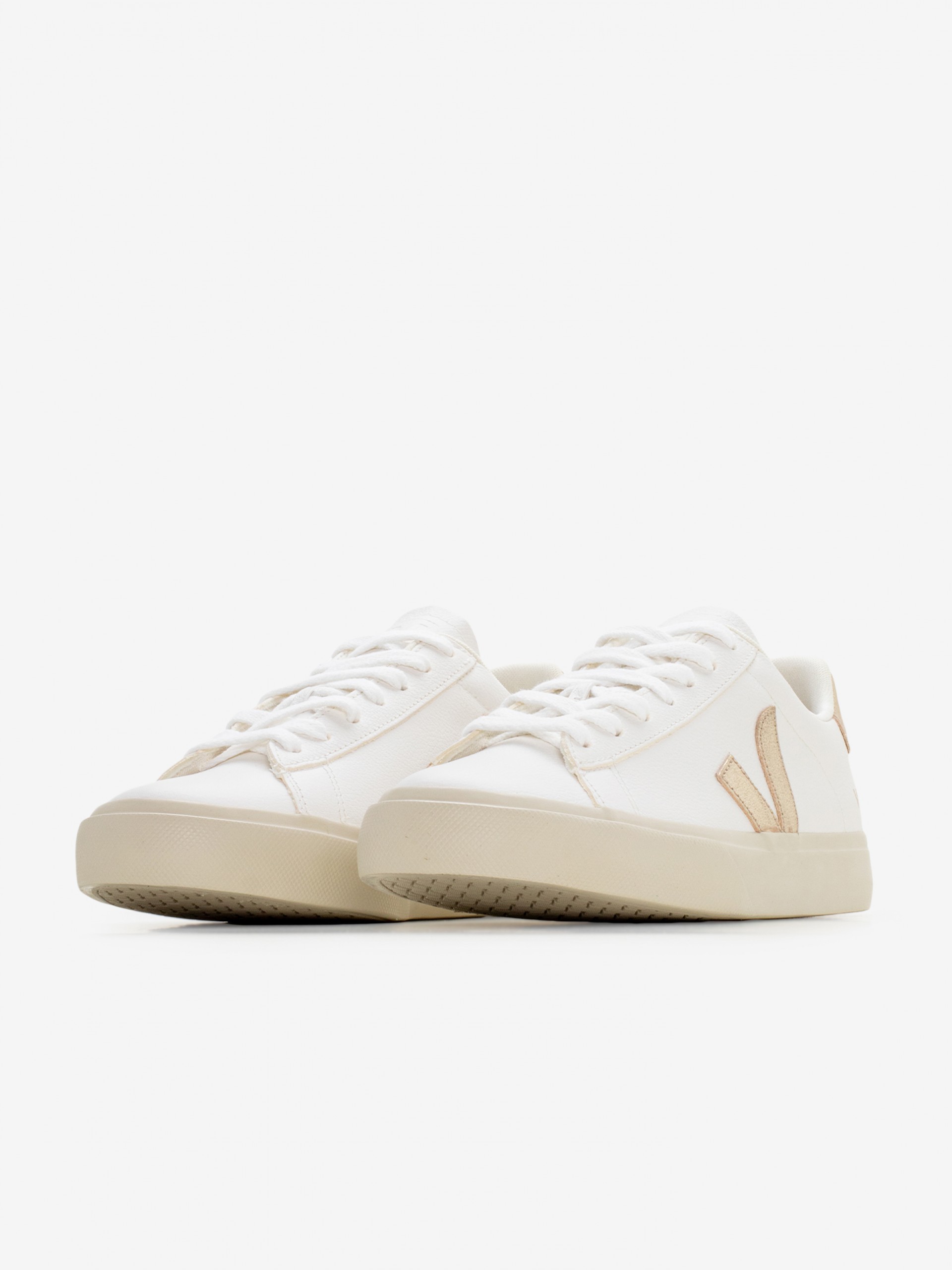 Zapatillas VEJA Campo Chromefree Leather Blancas y Beige