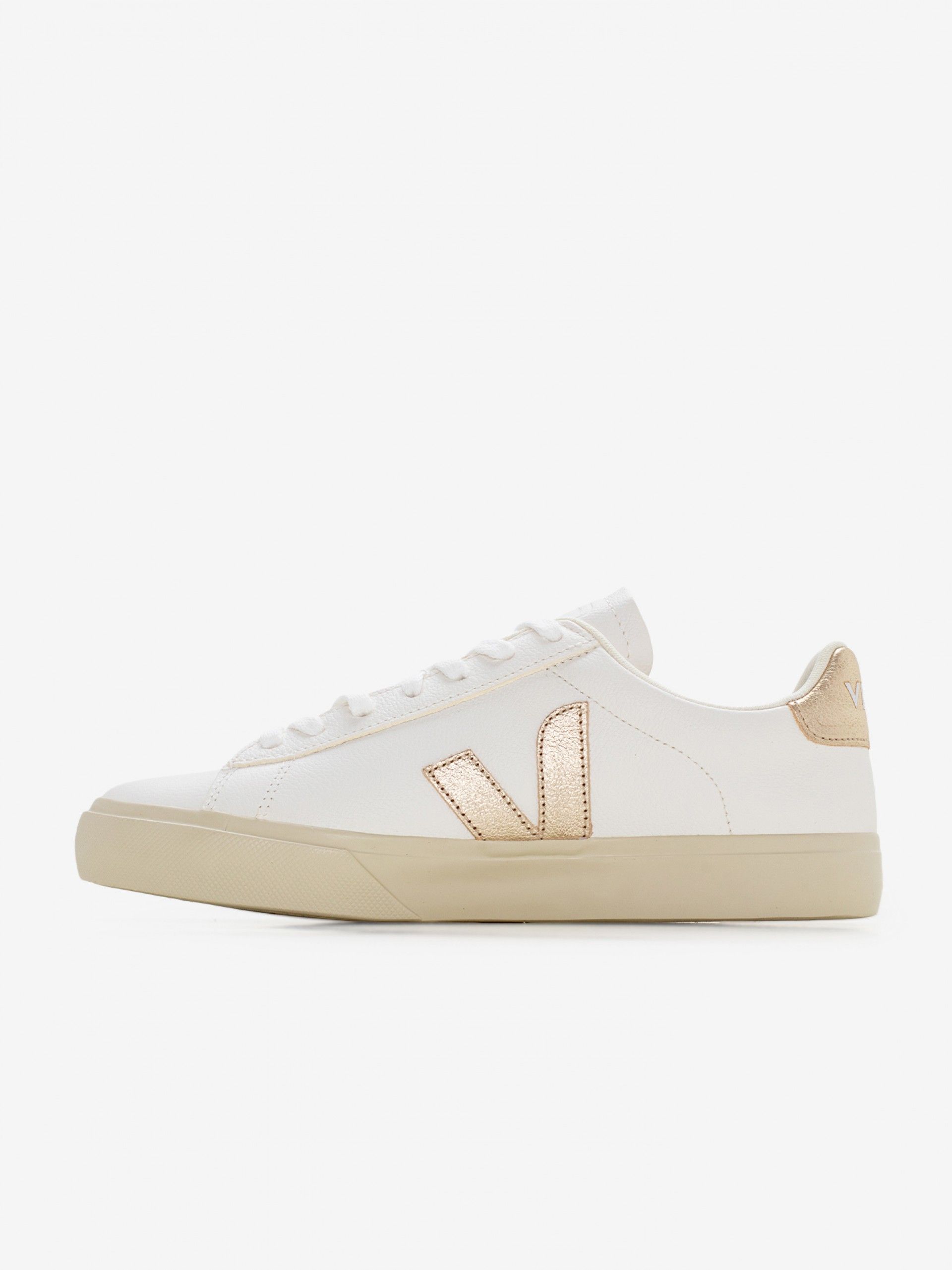 Zapatillas VEJA Campo Chromefree Leather Blancas y Beige