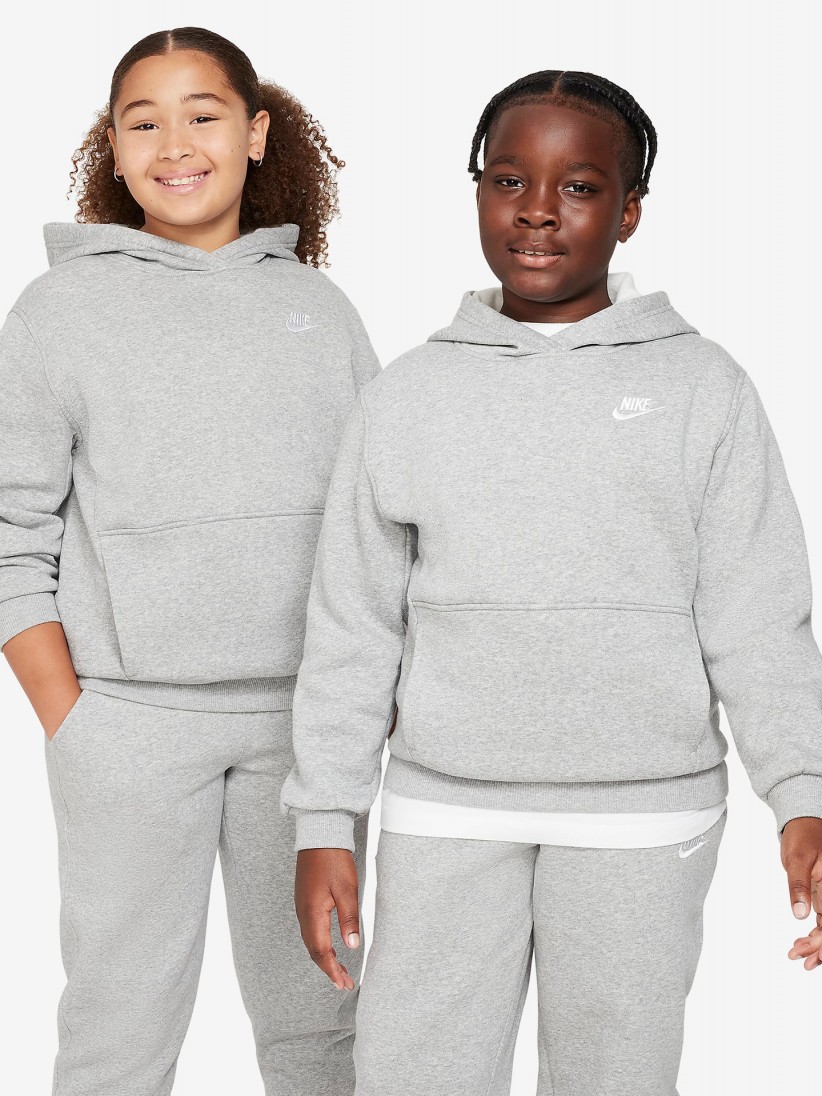 Sudadera con Capucha Nike Sportswear Club Fleece Kids Gris