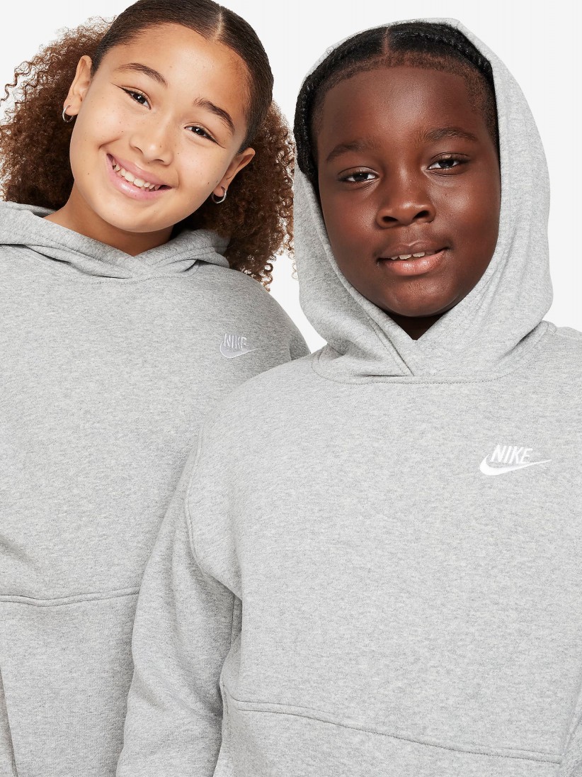 Sudadera con Capucha Nike Sportswear Club Fleece Kids Gris