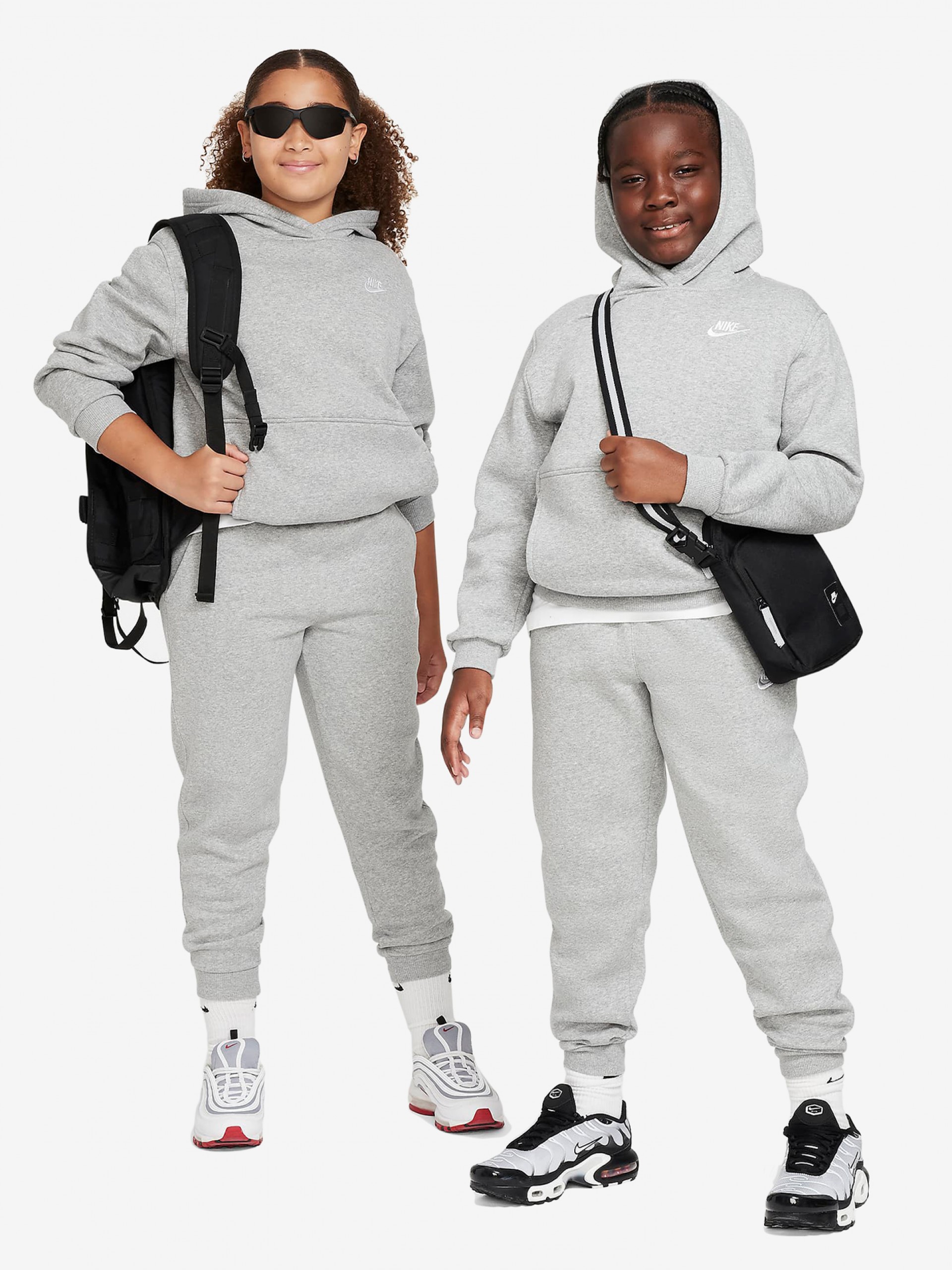 Sudadera con Capucha Nike Sportswear Club Fleece Kids Gris