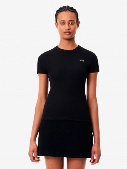 Lacoste Ribbed Black T-shirt