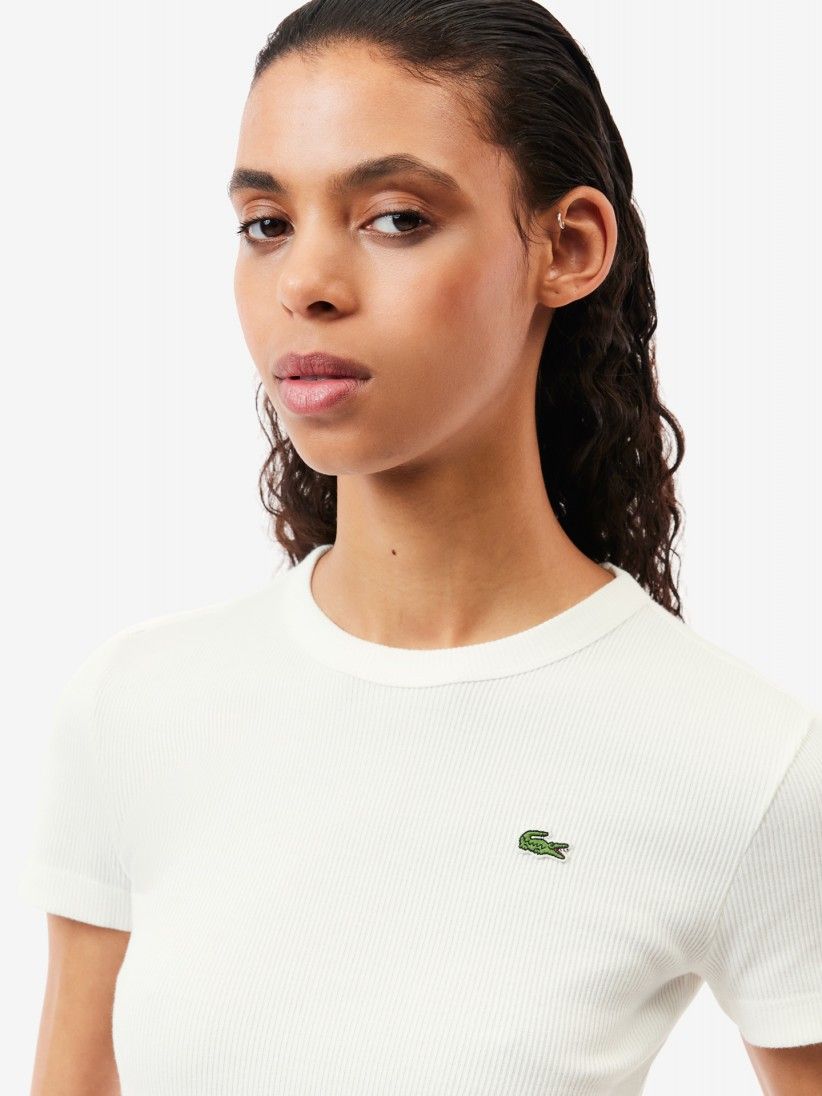 Lacoste Ribbed White T-shirt