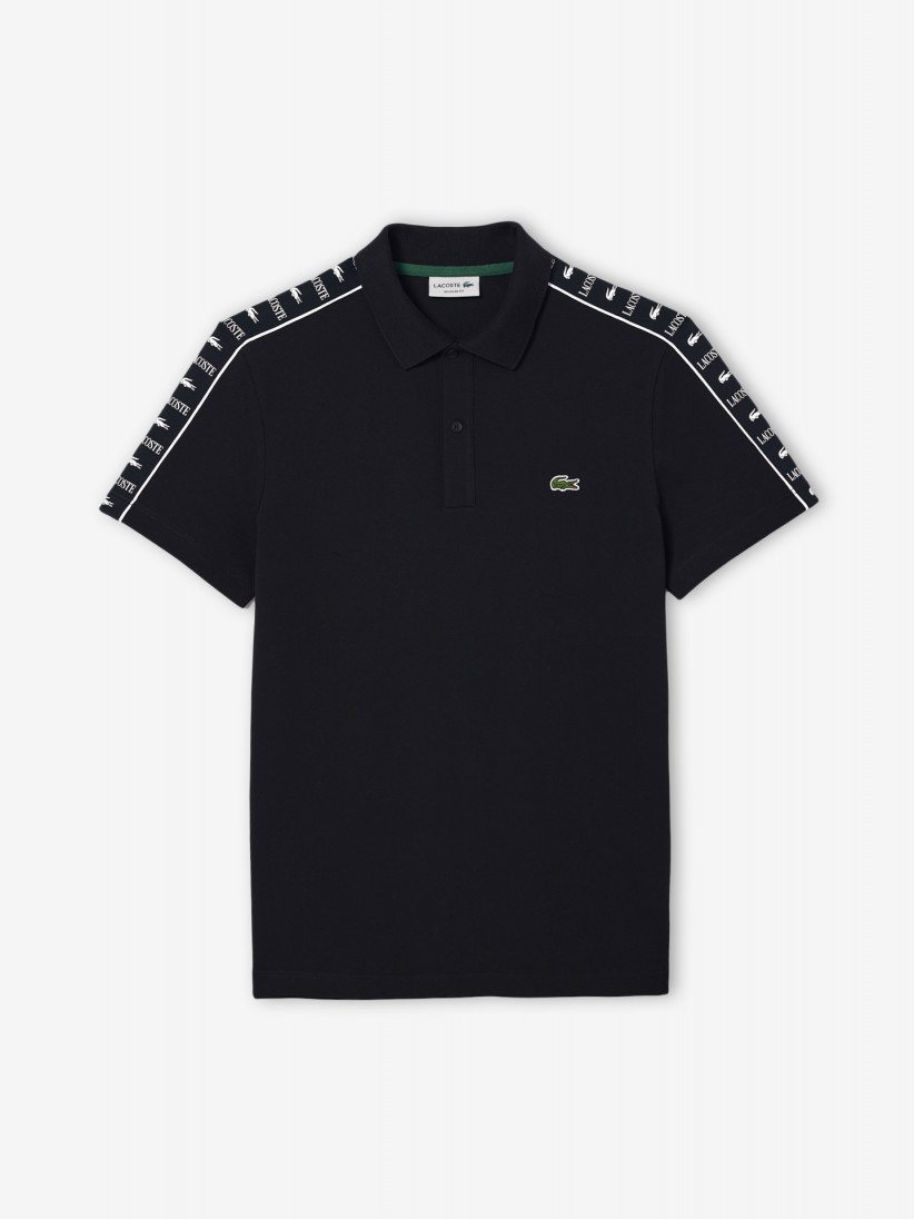 Lacoste Logo Stripe Stretch Pique Polo Shirt