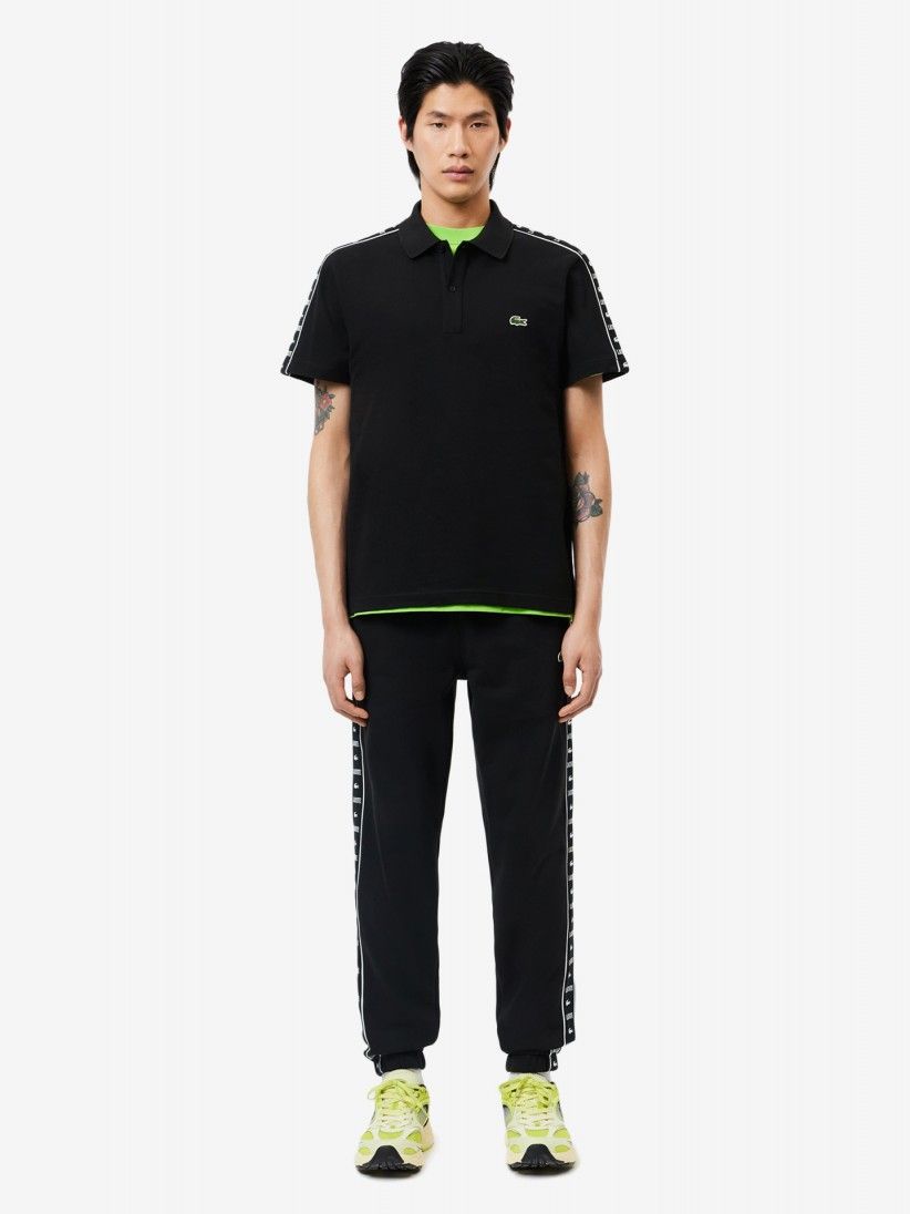 Polo Lacoste Logo Stripe Stretch Pique