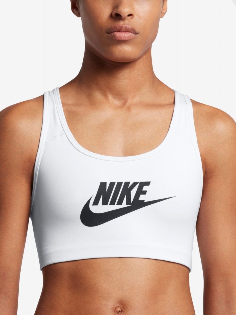 Nike Classic Swoosh Futura Medium Support Sports Bra 899370 100 BZR Online