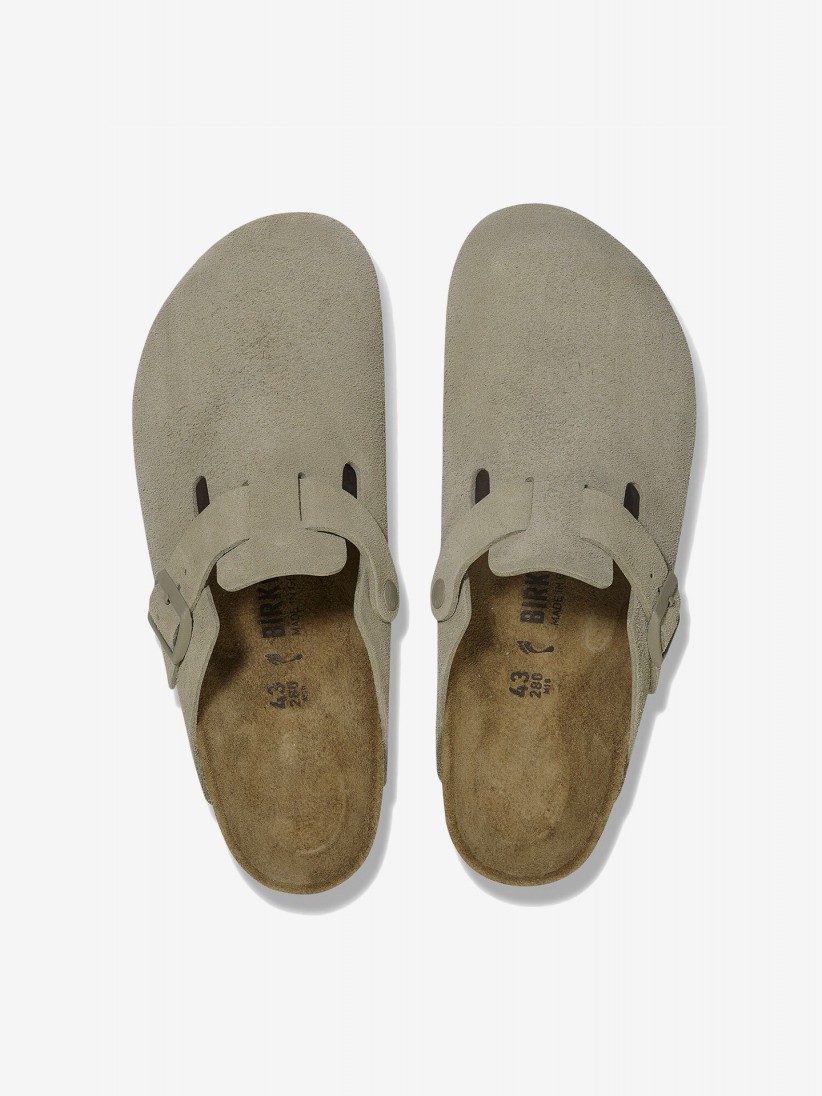 Chinelos Birkenstock Boston Couro em Camura Verdes