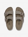 Birkenstock Arizona Suede Leather Grey Slides