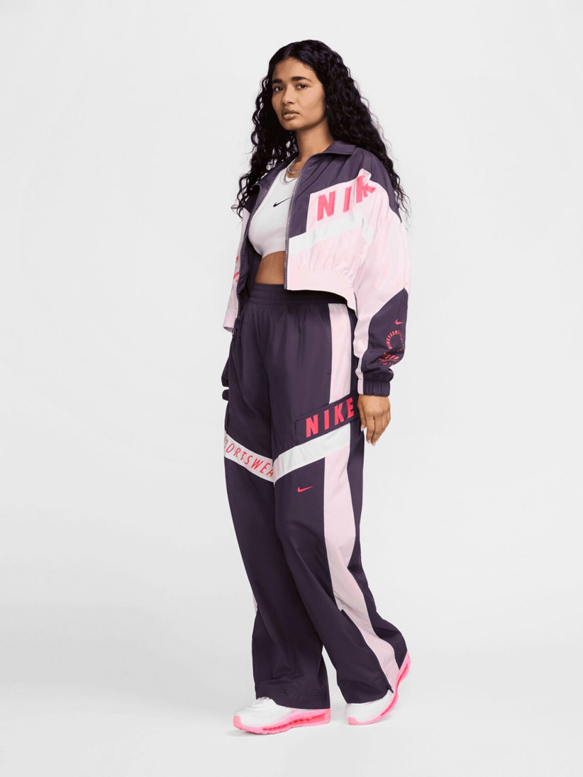 Nike Sportswear High Waisted W Lilac and Pink Trousers