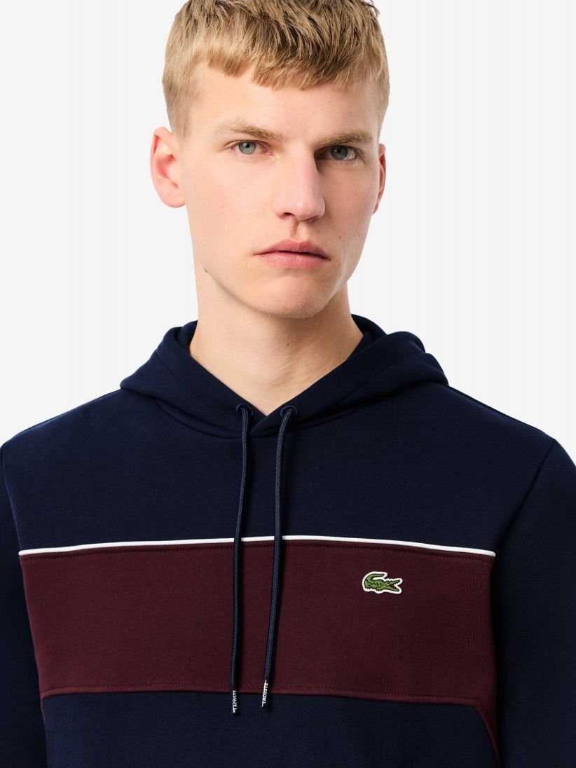 Sudadera con Capucha Lacoste Colorblock Classic Azul Marino