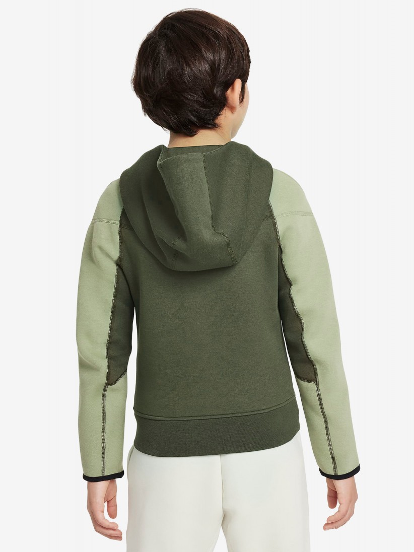 Chaqueta Nike Sportswear Tech Fleece Junior Verde Caqui