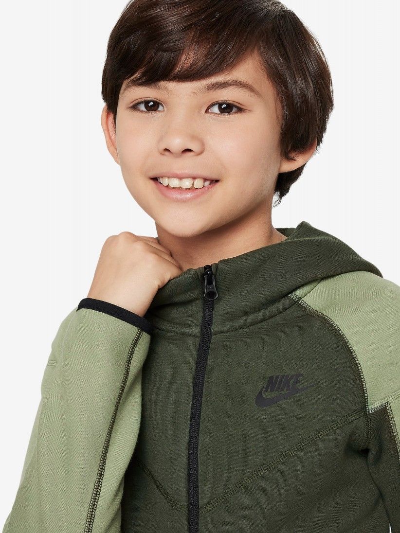 Chaqueta Nike Sportswear Tech Fleece Junior Verde Caqui