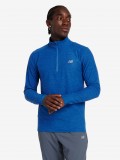 New Balance Space Dye 1/4 Zip Blue Long Sleeve T-shirt