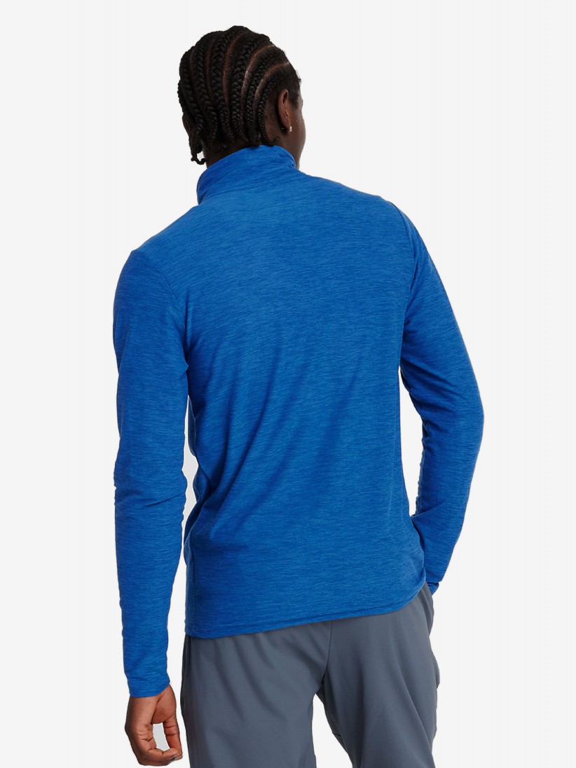 New Balance Space Dye 1/4 Zip Blue Long Sleeve T-shirt