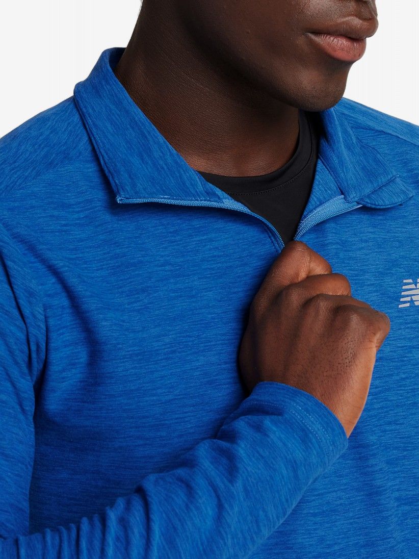 Camisola New Balance Space Dye 1/4 Zip Azul