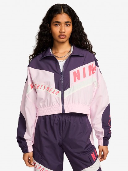 Chaqueta Nike Sportswear Woven W Lila y Rosa